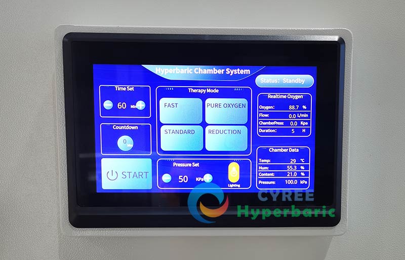 touch screen of hyperbaric oxygen chamber